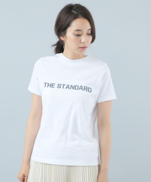 ELFORBR（エルフォーブル）の「スタンダードフロッキープリントロゴＴシャツ（Tシャツ/カットソー・レディース・ホワイト/ネイビー・MEDIUM）」の16枚目の写真