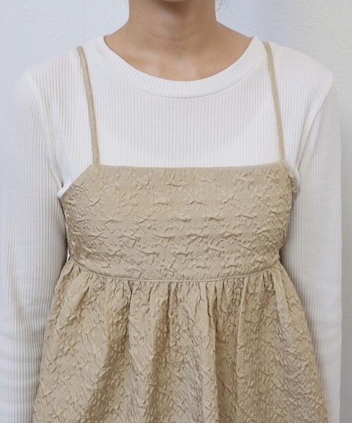 セール】ふくれジャガードペプラムキャミソール（キャミソール