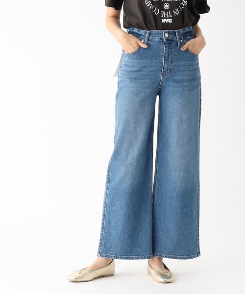 OPAQUE.CLIP（オペークドットクリップ）の「◆ストレッチバギーデニム/オーガニックコットン混【洗濯機洗い可】（デニムパンツ・レディース・ネイビー/ブルー/チャコールグレー・36/40/42/38）」の3枚目の写真