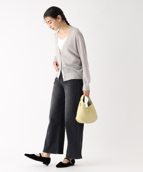 OPAQUE.CLIP（オペークドットクリップ）の「◆ストレッチバギーデニム/オーガニックコットン混【洗濯機洗い可】（デニムパンツ・レディース・ネイビー/ブルー/チャコールグレー・36/40/42/38）」の5枚目の写真