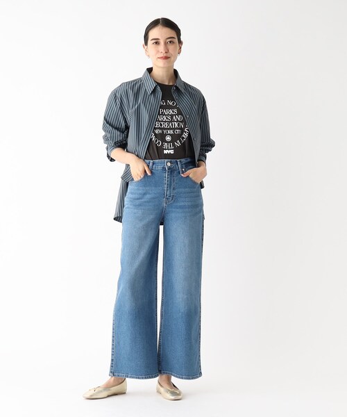 OPAQUE.CLIP（オペークドットクリップ）の「◆ストレッチバギーデニム/オーガニックコットン混【洗濯機洗い可】（デニムパンツ・レディース・ネイビー/ブルー/チャコールグレー・36/40/42/38）」の10枚目の写真