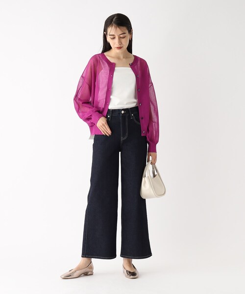 OPAQUE.CLIP（オペークドットクリップ）の「◆ストレッチバギーデニム/オーガニックコットン混【洗濯機洗い可】（デニムパンツ・レディース・ネイビー/ブルー/チャコールグレー・36/40/42/38）」の18枚目の写真