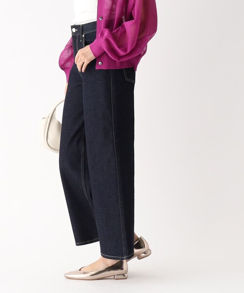 OPAQUE.CLIP（オペークドットクリップ）の「◆ストレッチバギーデニム/オーガニックコットン混【洗濯機洗い可】（デニムパンツ・レディース・ネイビー/ブルー/チャコールグレー・36/40/42/38）」の22枚目の写真