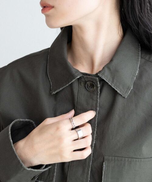 WEGO（ウィゴー）の「WEGO/ミリタリーショートシャツ（シャツ/ブラウス・レディース・カーキ/スミクロ・FREE）」の5枚目の写真