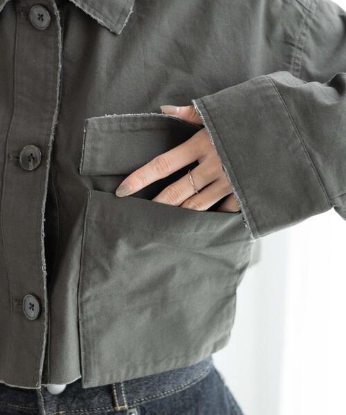 WEGO（ウィゴー）の「WEGO/ミリタリーショートシャツ（シャツ/ブラウス・レディース・カーキ/スミクロ・FREE）」の7枚目の写真