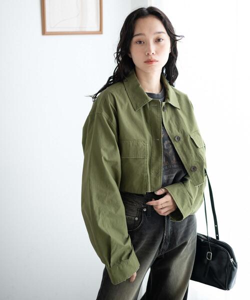 WEGO（ウィゴー）の「WEGO/ミリタリーショートシャツ（シャツ/ブラウス・レディース・カーキ/スミクロ・FREE）」の15枚目の写真