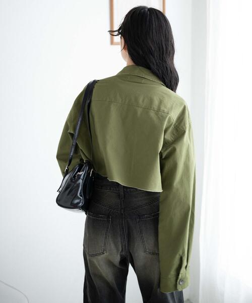 WEGO（ウィゴー）の「WEGO/ミリタリーショートシャツ（シャツ/ブラウス・レディース・カーキ/スミクロ・FREE）」の16枚目の写真