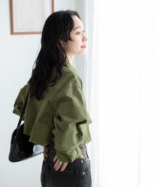 WEGO（ウィゴー）の「WEGO/ミリタリーショートシャツ（シャツ/ブラウス・レディース・カーキ/スミクロ・FREE）」の17枚目の写真