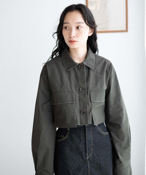 WEGO（ウィゴー）の「WEGO/ミリタリーショートシャツ（シャツ/ブラウス・レディース・カーキ/スミクロ・FREE）」の12枚目の写真