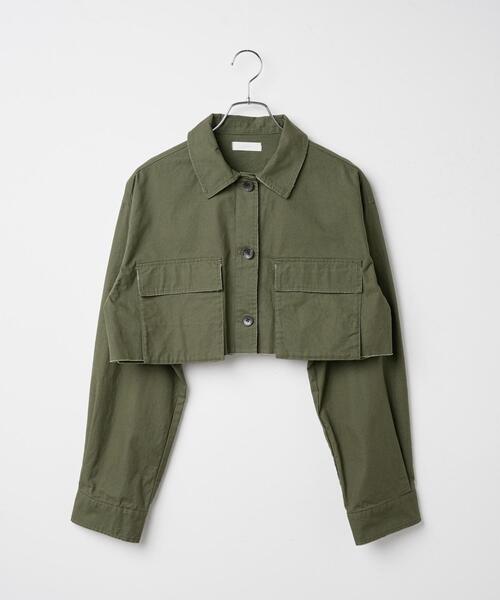 WEGO（ウィゴー）の「WEGO/ミリタリーショートシャツ（シャツ/ブラウス・レディース・カーキ/スミクロ・FREE）」の19枚目の写真