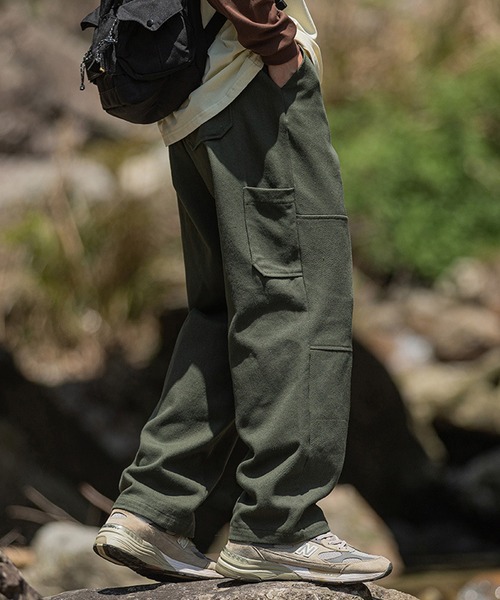 HOOK】ヴィンテージ風ウォッシュ加工横切り替えカーゴパンツ（カーゴ