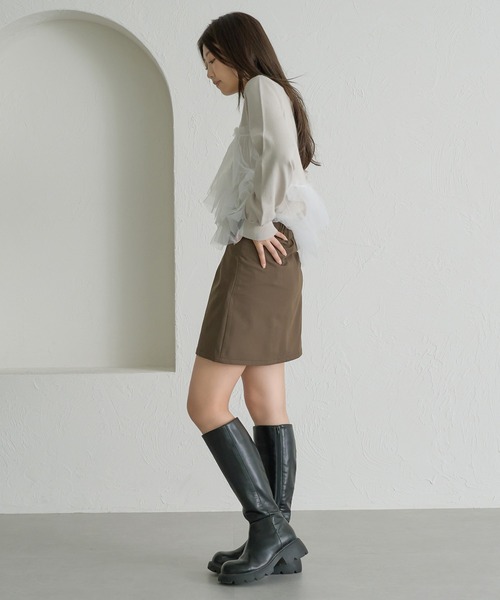 soie by apres jour mignon(ソワバイアプレジュールミニョン)の「【soie by apres jour mignon】チュールドッキングニット【ZOZOTOWN限定アイテム】(ニット/セーター・レディース・ブラック系その他/ブラック/アイボリー・SMALL/MEDIUM)」の9枚目の写真