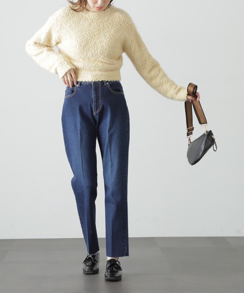 FREE'S MART（フリーズマート）の「◆[低身長サイズ/Sシリーズ]ストレートカットオフデニム（デニムパンツ・レディース・ブルー系その他/ライトインディゴブルー/ブラック系その他・SMALL/MEDIUM/X-SMALL）」の8枚目の写真