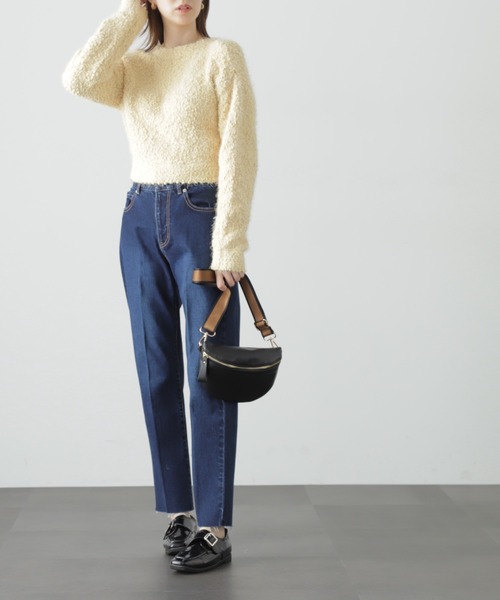 FREE'S MART（フリーズマート）の「◆[低身長サイズ/Sシリーズ]ストレートカットオフデニム（デニムパンツ・レディース・ブルー系その他/ライトインディゴブルー/ブラック系その他・SMALL/MEDIUM/X-SMALL）」の9枚目の写真