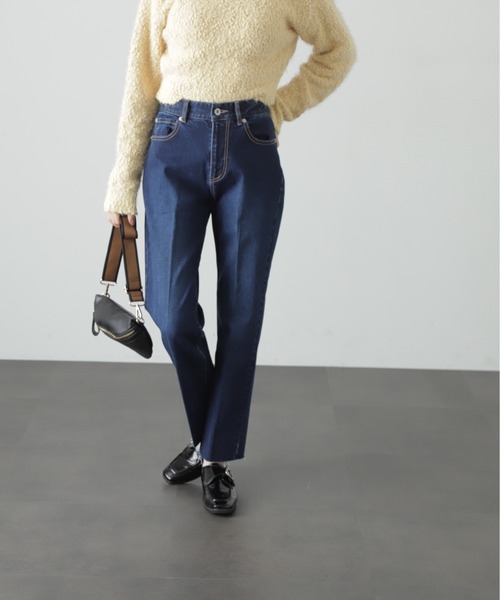 FREE'S MART（フリーズマート）の「◆[低身長サイズ/Sシリーズ]ストレートカットオフデニム（デニムパンツ・レディース・ブルー系その他/ライトインディゴブルー/ブラック系その他・SMALL/MEDIUM/X-SMALL）」の4枚目の写真