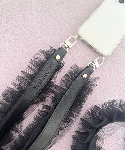 Me%(ミィパーセント)の「チュールモバイルストラップ 977893(スマホグッズ・レディース・ブラック/ベージュ/グレー・FREE)」の6枚目の写真