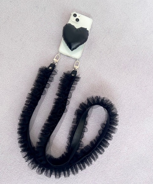 スマホストラップ　チュール