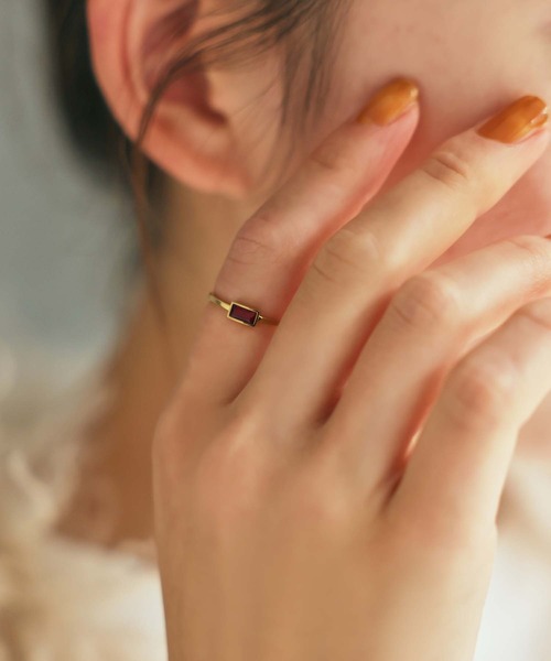 Edit Sheen（エディットシーン）の「カラフルストーンシンプルリング（リング・レディース・レッド/グリーン/ブラウン・FREE）」の3枚目の写真