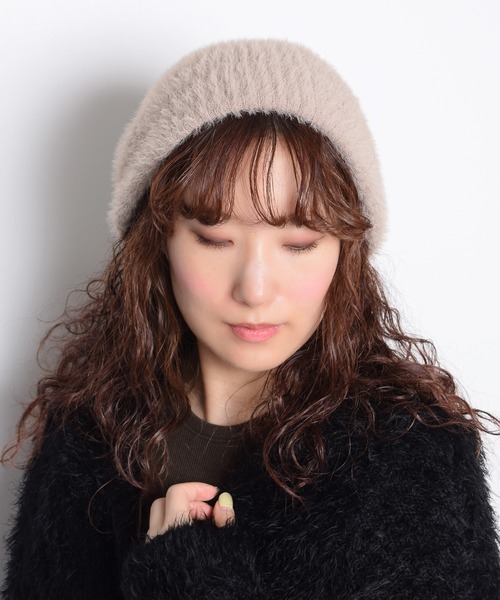 セール】ミルキーカラー シャギーニット帽（ニットキャップ/ビーニー