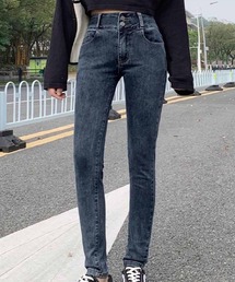 ハイウエストストレッチデニムスキニーパンツ