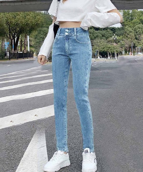 NANEA(ナネア)の「ハイウエストストレッチデニムスキニーパンツ(デニムパンツ・レディース・チャコールグレー/ネイビー/ブラック/サックスブルー・X-LARGE/MEDIUM/LARGE/SMALL)」の4枚目の写真