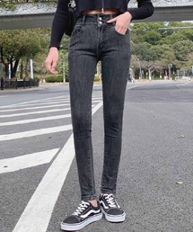 ハイウエストストレッチデニムスキニーパンツ
