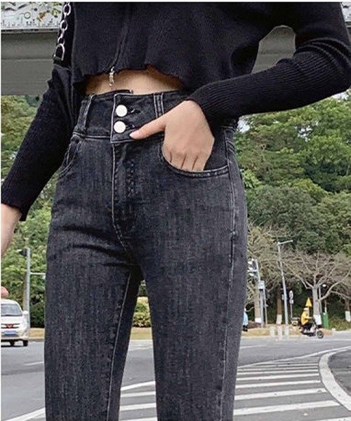 NANEA(ナネア)の「ハイウエストストレッチデニムスキニーパンツ(デニムパンツ・レディース・チャコールグレー/ネイビー/ブラック/サックスブルー・X-LARGE/MEDIUM/LARGE/SMALL)」の10枚目の写真