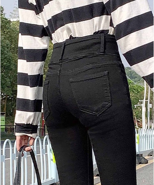 NANEA(ナネア)の「ハイウエストストレッチデニムスキニーパンツ(デニムパンツ・レディース・チャコールグレー/ネイビー/ブラック/サックスブルー・X-LARGE/MEDIUM/LARGE/SMALL)」の6枚目の写真