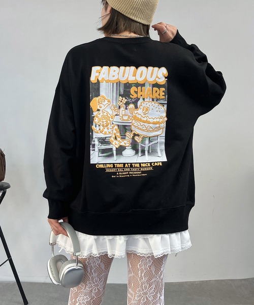 AS KNOW AS plus(アズノゥアズプラス)の「☆ジャンクフード 発泡プリント ビッグプルオーバー【UNISEX ITEM】(スウェット・レディース・オフホワイト/ブルー/ブラック/オートミール/ホワイト系/レッド系/アイボリー系/ブラック系/レッド/ブラック系4/アイボリー系4/ホワイト系4/レッド系4/グリーン/ピンク/ブルー系4/ピンク系5/アイボリー系5/ブラック系5/ホワイト系5・FREE)」の9枚目の写真