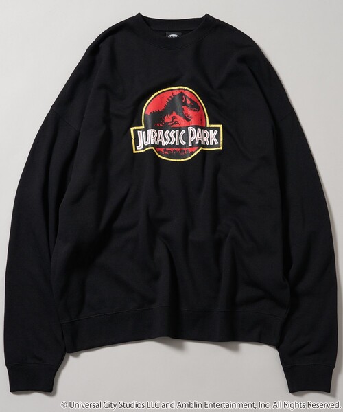 FREAK'S STORE(フリークスストア)の「限定展開 JURASSIC PARK/ジュラシック・パーク 別注 ビッグシルエット フロントプリント クルーネックスウェット(スウェット・メンズ・ネイビー/グレー/ブラック/グリーン・LARGE/MEDIUM/SMALL)」の5枚目の写真