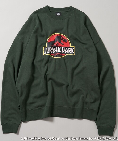 FREAK'S STORE(フリークスストア)の「限定展開 JURASSIC PARK/ジュラシック・パーク 別注 ビッグシルエット フロントプリント クルーネックスウェット(スウェット・メンズ・ネイビー/グレー/ブラック/グリーン・LARGE/MEDIUM/SMALL)」の15枚目の写真