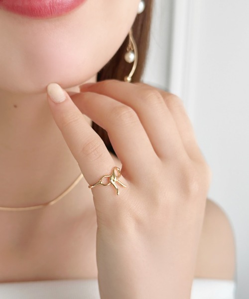 セール】ワイヤーリボンデザインピンキーリング（リング）｜iso（イソ