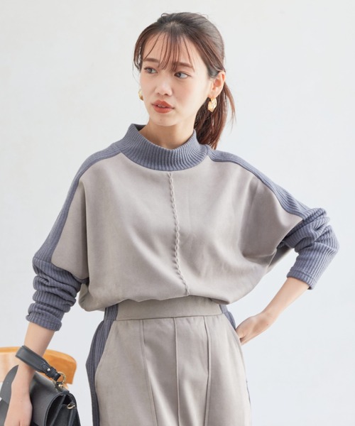 Chez toi（シェトワ）の「スエード×リブ切替プルオーバー（その他トップス・レディース・オレンジ/ブラック/アイボリー/モカ・FREE）」の21枚目の写真