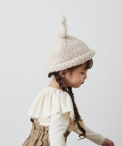 riziere（リジェール）の「ラビットニットキャップ（ニットキャップ/ビーニー・キッズ・グレー/アイボリー/ブラック/カーキ・FREE）」の11枚目の写真