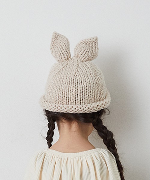 riziere（リジェール）の「ラビットニットキャップ（ニットキャップ/ビーニー・キッズ・グレー/アイボリー/ブラック/カーキ・FREE）」の12枚目の写真