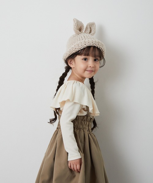 riziere（リジェール）の「ラビットニットキャップ（ニットキャップ/ビーニー・キッズ・グレー/アイボリー/ブラック/カーキ・FREE）」の13枚目の写真