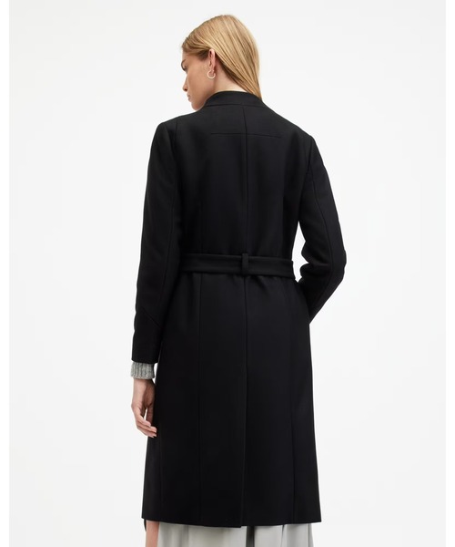 ALLSAINTS（オールセインツ）の「RILEY WRAP AROUND BELTED LONG LINE COAT | RILEY WRAP アラウンド ベルト付き ロング ライン コート（チェスターコート・レディース・ブラック・4/8/10/6）」の12枚目の写真