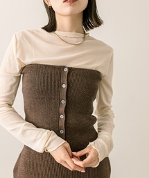 mystic（ミスティック）の「リブニットビスチェ（チューブトップ）」