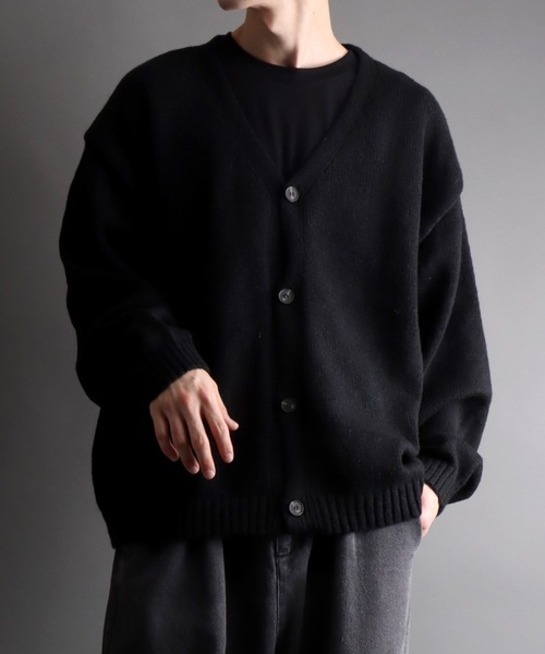 SITRY（シトリー）の「mohair like knit cardigan/モヘア ライク ニット カーディガン/カーデ（カーディガン/ボレロ・メンズ・ブラック/ネイビー/カーキ/ブルー・M/L）」の17枚目の写真
