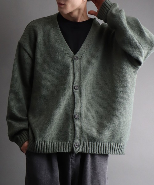 SITRY（シトリー）の「mohair like knit cardigan/モヘア ライク ニット カーディガン/カーデ（カーディガン/ボレロ・メンズ・ブラック/ネイビー/カーキ/ブルー・M/L）」の18枚目の写真