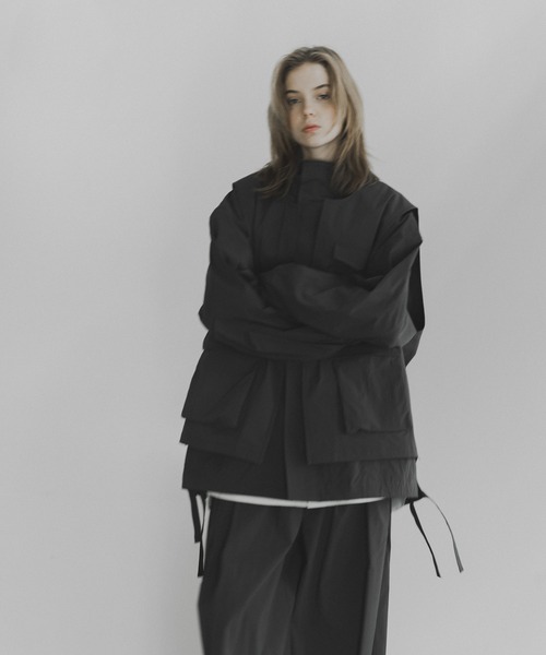 remer（リメール）の「loose UNITY layer vest / ルーズユニティレイヤーベスト（セットアップ対応）（ベスト・メンズ・チャコールグレー/ブラック・LARGE/MEDIUM/SMALL）」の3枚目の写真