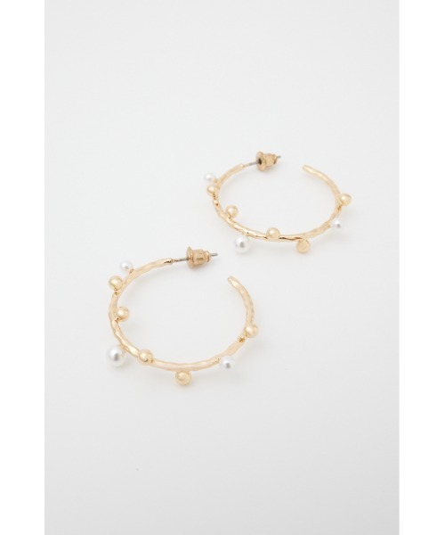 MOUSSY(マウジー)の「GRAINS HOOP イヤリング(ピアス(両耳用)・レディース・シルバー/ゴールド・FREE)」の5枚目の写真