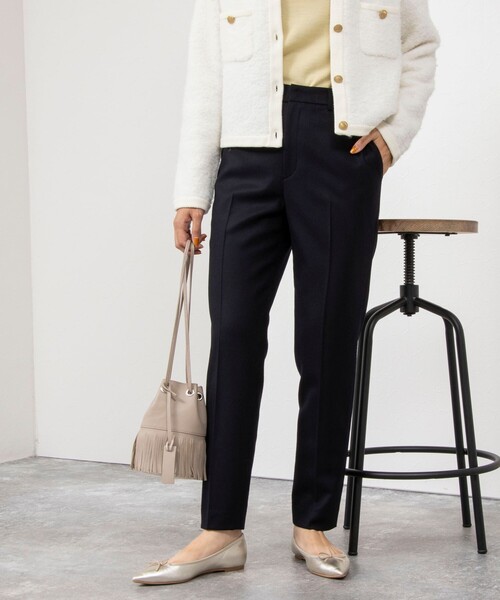 NOLLEY’S(ノーリーズ)の「サキソニーストレッチパンツ(その他パンツ・レディース・オフホワイト/ライトグレー/ネイビー・38/36/34)」の3枚目の写真