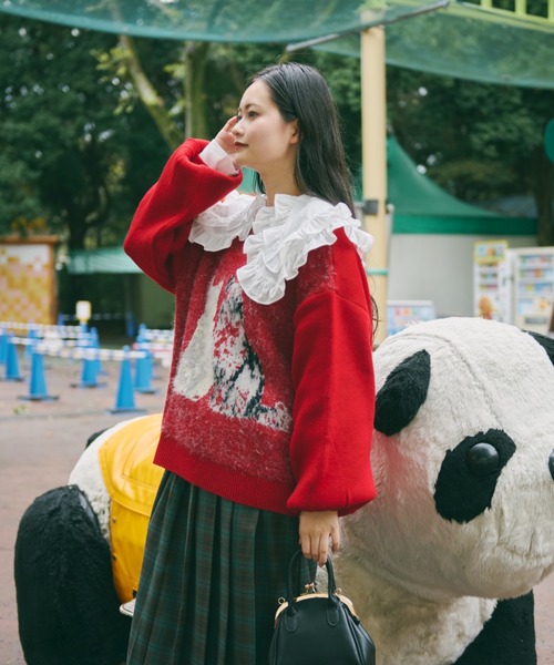 ジャガードニット　グレー　ベスト／ジレ　red cloter 古着好きに 楽天市場】綿100%（カラーレッド）（ベスト・ジレ｜トップス