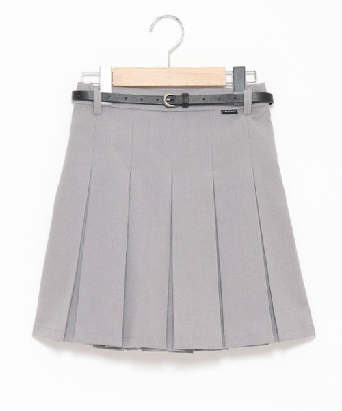LOVETOXIC(ラブトキシック)の「ベルト付無地ボックスプリーツスカパン(スカート・キッズ・ブラック/グレー・S/M/SS/L)」の8枚目の写真