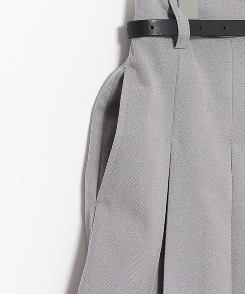 セール】ベルト付無地ボックスプリーツスカパン（スカート