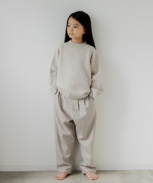 ooju(オージュ)の「【ooju】モックネックニット(Tシャツ/カットソー・キッズ・グレー/パープル・1/2/3/4)」の3枚目の写真
