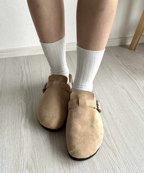 Silly（シリー）の「【カジュアルコーデに♪】スウェードクロッグサンダル（サンダル・レディース・ブラウン/グレー/ベージュ・SMALL/MEDIUM/LARGE）」の13枚目の写真