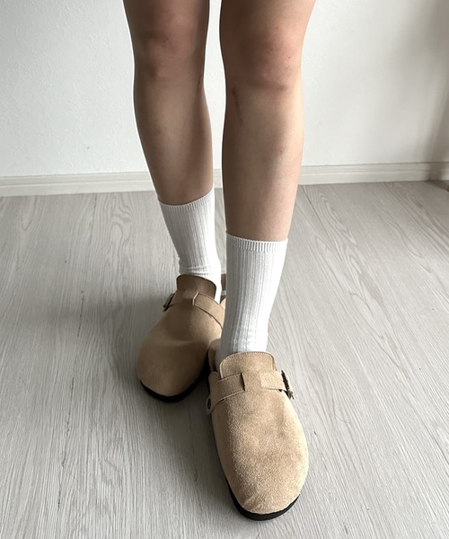 Silly（シリー）の「【カジュアルコーデに♪】スウェードクロッグサンダル（サンダル・レディース・ブラウン/グレー/ベージュ・SMALL/MEDIUM/LARGE）」の14枚目の写真