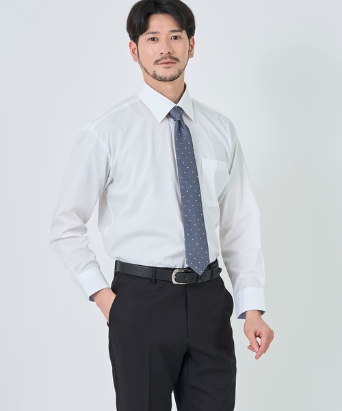 TETE HOMME(テットオム)の「形態安定 吸水速乾 アソート T/Cドレスシャツ(ビジネスシャツ・メンズ・ブルー/ホワイト系1/グレー系1/サックスブルー/ホワイト系2/チェック・X-LARGE/LARGE/MEDIUM)」の2枚目の写真